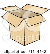 Cartoon Empty Deep Cardboard Box