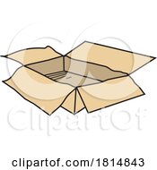 Cartoon Empty Shallow Cardboard Box