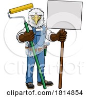 Eagle Painter Decorator Paint Roller Mascot Man