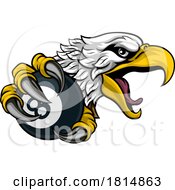 Eagle Pool 8 Ball Billiards Mascot Cartoon