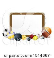 Poster, Art Print Of Sport Ball Sign Sports Balls Background Frame