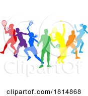 Silhouette Tennis Players Silhouettes Concept