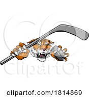 Tiger Ice Hockey Team Sports Cartoon Mascot