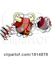 Bull Minotaur Longhorn Cow Cricket Mascot Cartoon