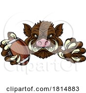 Poster, Art Print Of Boar Wild Hog Razorback Warthog Football Mascot