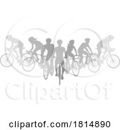 Cyclists Bikes Silhouette Bike Cyclist People Set