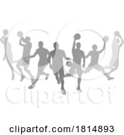 Poster, Art Print Of Basketball Silhouette Players Player Silhouettes