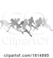 Poster, Art Print Of American Football Silhouette Player Silhouettes