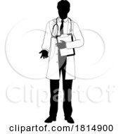 Doctor Man And Clipboard Medical Silhouette Person