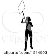 Poster, Art Print Of Protest Rally March Picket Sign Silhouette Person