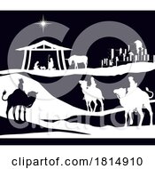 Poster, Art Print Of Christmas Nativity Scene Bethlehem Manger Wise Men