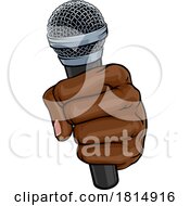 Poster, Art Print Of Microphone Fist Hand Comic Book Pop Art Cartoon