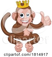 Monkey King Crown Cartoon Thumbs Up Pointing