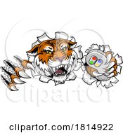 Tiger Gamer Video Game Animal Sports Team Mascot by AtStockIllustration