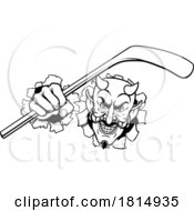 Devil Satan Ice Hockey Sports Mascot Cartoon