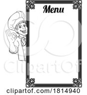 Poster, Art Print Of Chef Cook Baker Cartoon Man Menu Sign Background