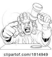 Poster, Art Print Of Angry Judge Hammer Gavel Cartoon Character