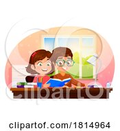 Poster, Art Print Of Children Doing Homework Clipart