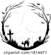 Poster, Art Print Of Silhouetted Halloween Frame Clipart