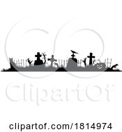 Poster, Art Print Of Silhouetted Halloween Zombie Banner Clipart