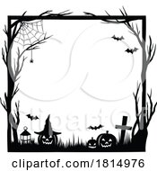 Poster, Art Print Of Silhouetted Halloween Frame Clipart