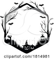 Poster, Art Print Of Silhouetted Halloween Frame Clipart