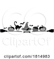 Poster, Art Print Of Silhouetted Halloween Witchy Banner Clipart