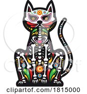 Poster, Art Print Of Mexican Day Of The Dead Sugar Skull Cat Skeleton Clipart