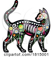 Poster, Art Print Of Mexican Day Of The Dead Sugar Skull Cat Skeleton Clipart