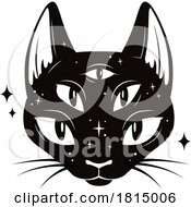 Poster, Art Print Of Magical Black Cat Halloween Clipart