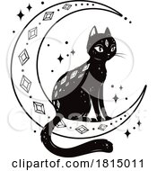 Magical Black Cat Halloween Clipart