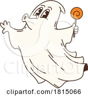 Halloween Ghost With A Lolipop Clipart