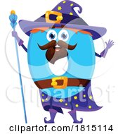 Halloween Wizard Number 0 Math Mascot Clipart