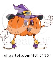 Poster, Art Print Of Cartoon Halloween Witch Pumpkin Mascot Clipart