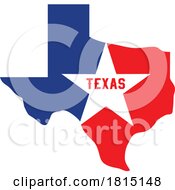 State Of Texas USA Map And Patriotic Design With Star by Vector Tradition SM