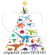 Poster, Art Print Of Dinosaur Christmas Tree Clipart