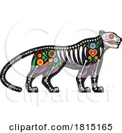 Mexican Day Of The Dead Sugar Skull Jaguar Skeleton Clipart