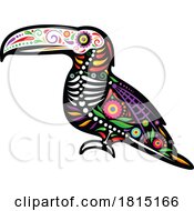 Mexican Day Of The Dead Sugar Skull Toucan Skeleton Clipart