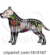 Mexican Day Of The Dead Sugar Skull Dog Skeleton Clipart by Vector Tradition SM