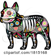 Mexican Day Of The Dead Sugar Skull Dog Skeleton Clipart