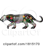 08/24/2024 - Mexican Day Of The Dead Sugar Skull Jaguar Skeleton Clipart