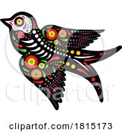 Mexican Day Of The Dead Sugar Skull Swallow Bird Skeleton Clipart