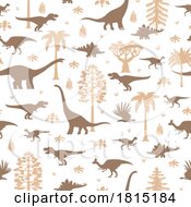 Poster, Art Print Of Silhouetted Dinosaur Pattern Clipart