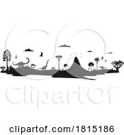 Poster, Art Print Of Silhouetted Dinosaurs Clipart