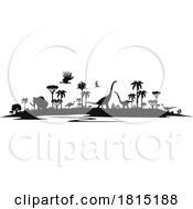 Poster, Art Print Of Silhouetted Dinosaurs Clipart