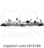 Poster, Art Print Of Silhouetted Dinosaurs Clipart