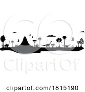 Poster, Art Print Of Silhouetted Dinosaurs Clipart