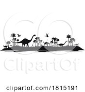 Poster, Art Print Of Silhouetted Dinosaurs Clipart