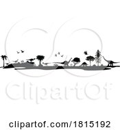 Poster, Art Print Of Silhouetted Dinosaurs Clipart