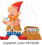 Gnome With A Bag Of Gems Clipart by Vector Tradition SM